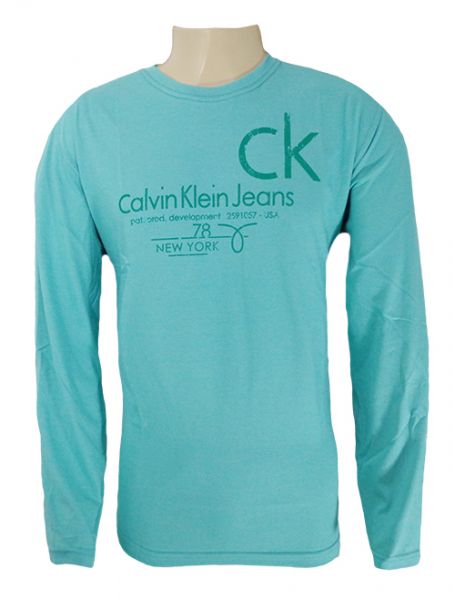 Camisa Calvin Klein Manga Longa Verde Água MOD:71171