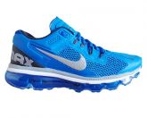 Tênis Nike Air Max 2013 Azul e Prata MOD:10781 Lançamento 2