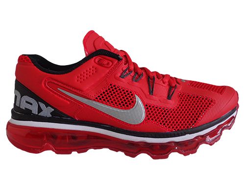 Tênis Nike Air Max 2013 Vermelho e Prata MOD:10750 Lançament