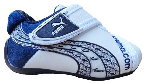 Tênis Puma Bebê Branco e Azul Marinho MOD:10430