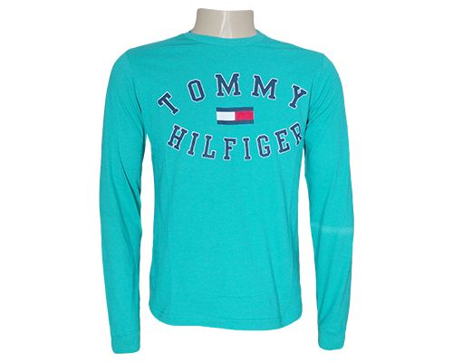 Camisa Masculina Manga Longa Tommy Hilfiger Verde Água MOD: